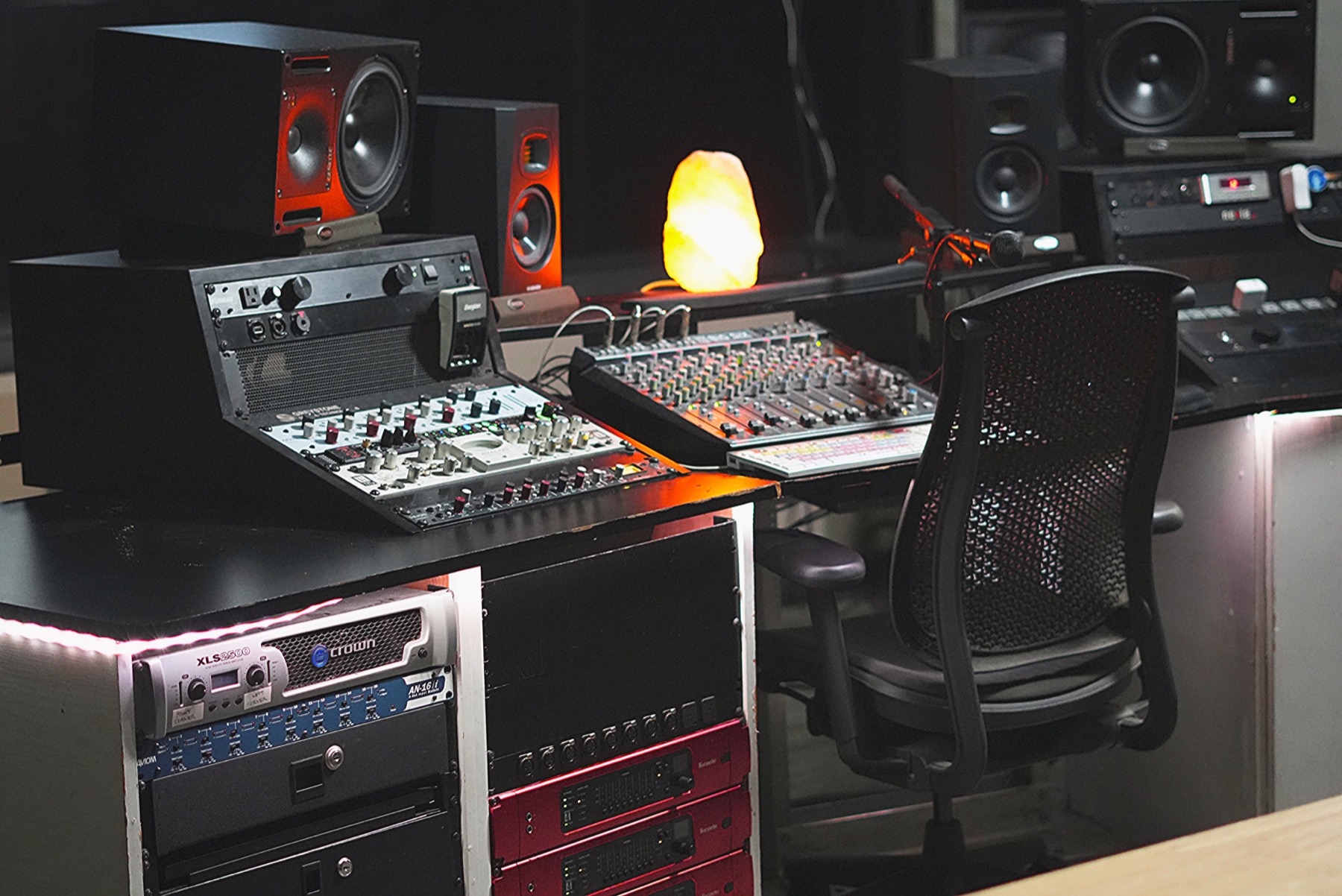 Warm Studio A control room view
